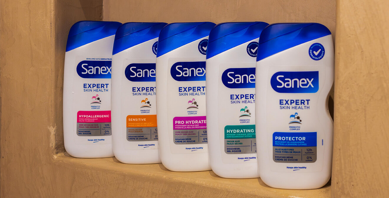 volledige lijn van Sanex Expert Skin Health