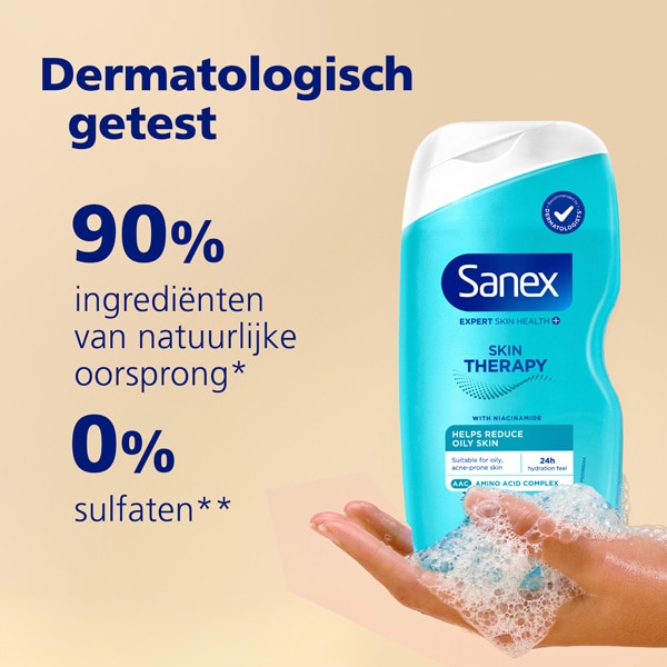 Sanex Skin Therapy Oily Skin Douchegel voordelenpictogrammen van Sanex-producten