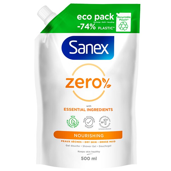 SANEX Zero% Dry Skin Shower Gel (Droge en gevoelige huid)